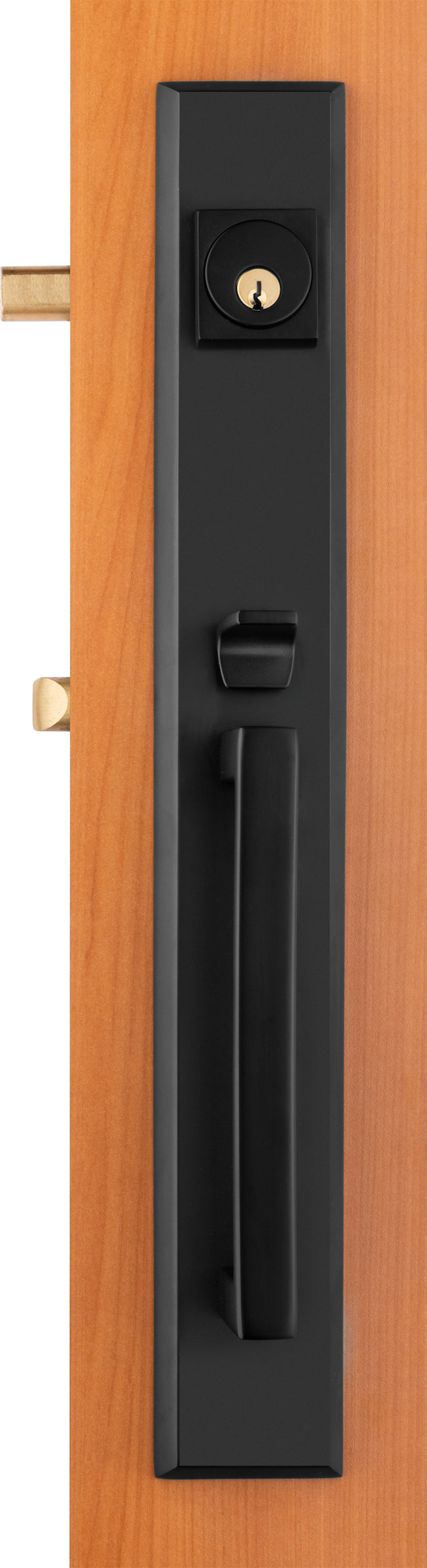 Solid Brass Entry Door Handle Set – Delta Lever – Antique Black