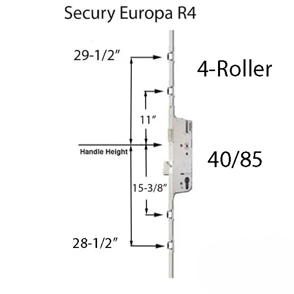 G-U Mortise lock 40/85 Lock case only - Euro Version