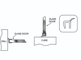 EW06DD-98 Dual Seal and Wipe for use on 1/4" thick glass doors