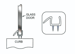 EW10WS-98 Clear Bottom Wipe and Drip Rail for 3/8" thick Glass doors