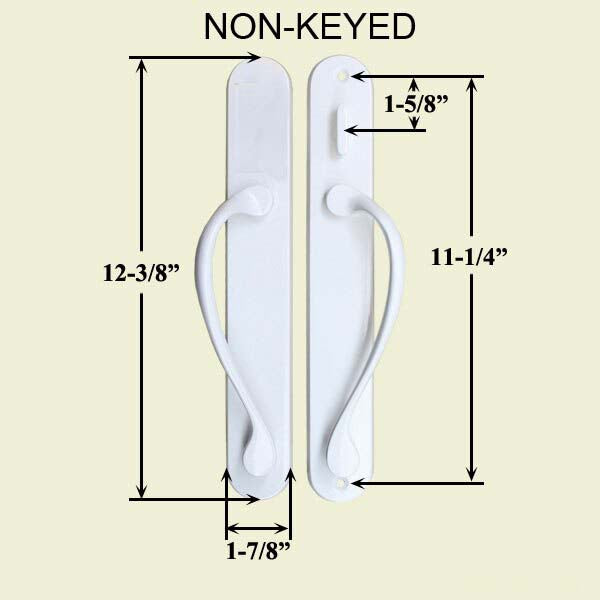 Marvin Active Non-Keyed, Traditional Wide Sliding Door Handle Trim - White