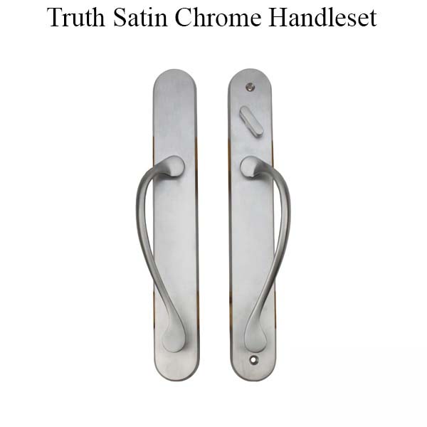 Marvin active Non-Keyed Ultimate Sliding French Door wide trim - Satin Chrome