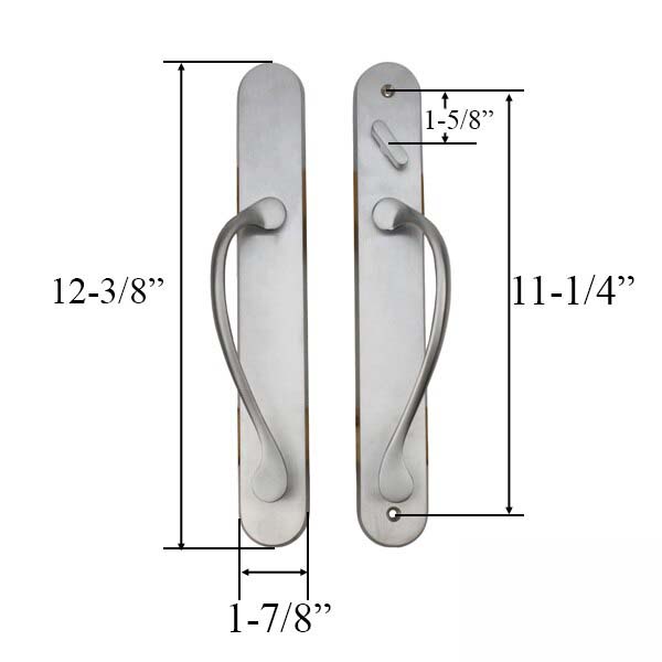 Marvin active Non-Keyed Ultimate Sliding French Door wide trim - Satin Chrome