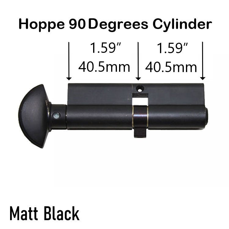 40010417 HOPPE 81 MM With LOGO EURO PROFILE CYLINDER, 40.5/40.5 - Matt Black