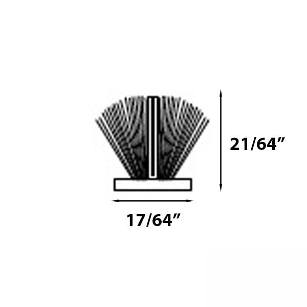 Pile Weather Strip, Sill and Parting Stop for Marvin Sliding Patio Doors, with Fin, 17/64" x 21/64" - Beige