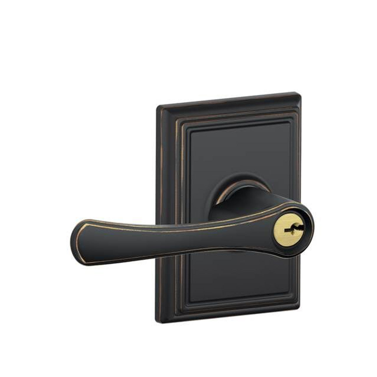 Schlage Residential F51A - Entry Lock - Avila Lever, C Keyway with 16211 Latch and 10063 Strike - Addison Rose