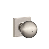 Schlage Residential F40 - Privacy Lock - Orbit Knob, 16080 Latch and 10027 Strike