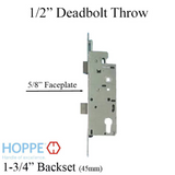 Hoppe Mortise Single Point Lock - 14mm Deadbolt Throw, 16mm Faceplate, 45/92 Gear