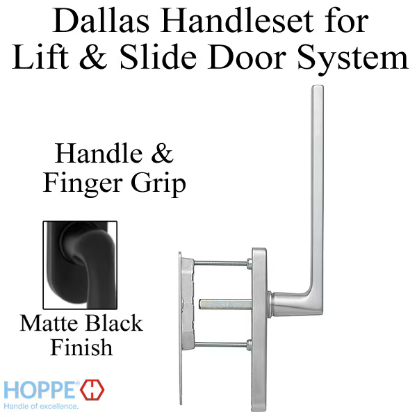Dallas Handle and Finger Grip for Lift and Slide Door System - Matte Black, 11637341