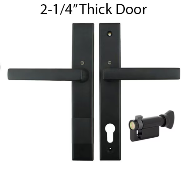 Inactive Dallas handle sets for 2-1/4" doors with 31.5mm thumbturn insert- Black