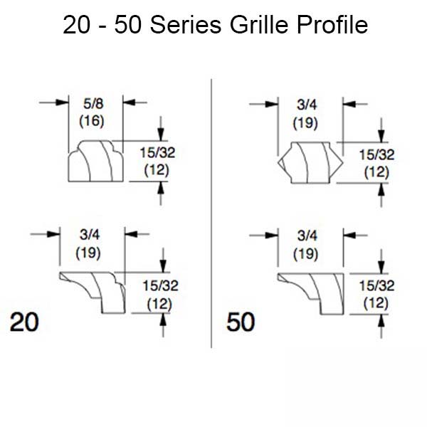 Marvin Series 20 & 50 Grille Pins for Diamond & Rectangular full surround grids