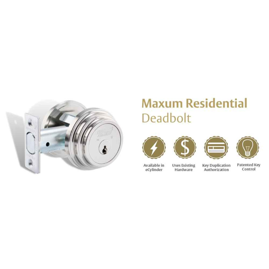 Medeco Maxum® M4 Residential Double Cylinder Deadbolt, DL Keyway, Captive Key