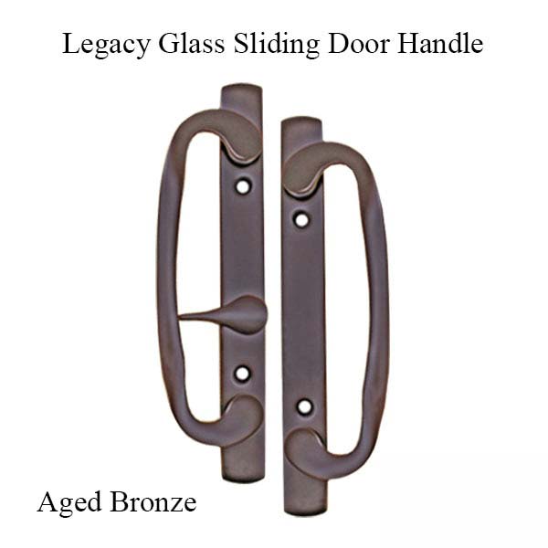 Legacy Glass Sliding Door Handle, Offset Thumb Turn - Choose Color