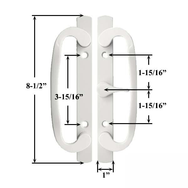 Legacy Sliding Glass Door Handle, CENTER Thumb Turn - Choose Color