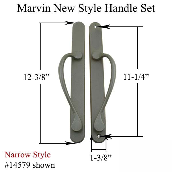 Marvin Sliding Door Narrow Handle Set, Active, NO Key with Thumbturn, New Style - Satin Taupe, 14577