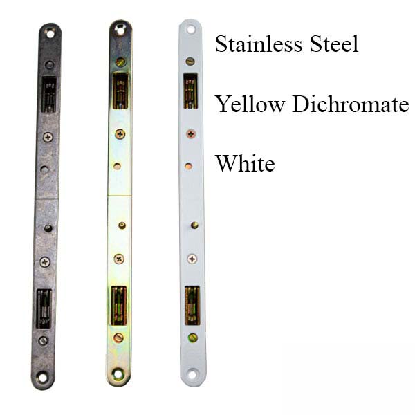 2-point Double Hook Sliding Door Lock, 11-3/4 Face with Pin - Choose Color