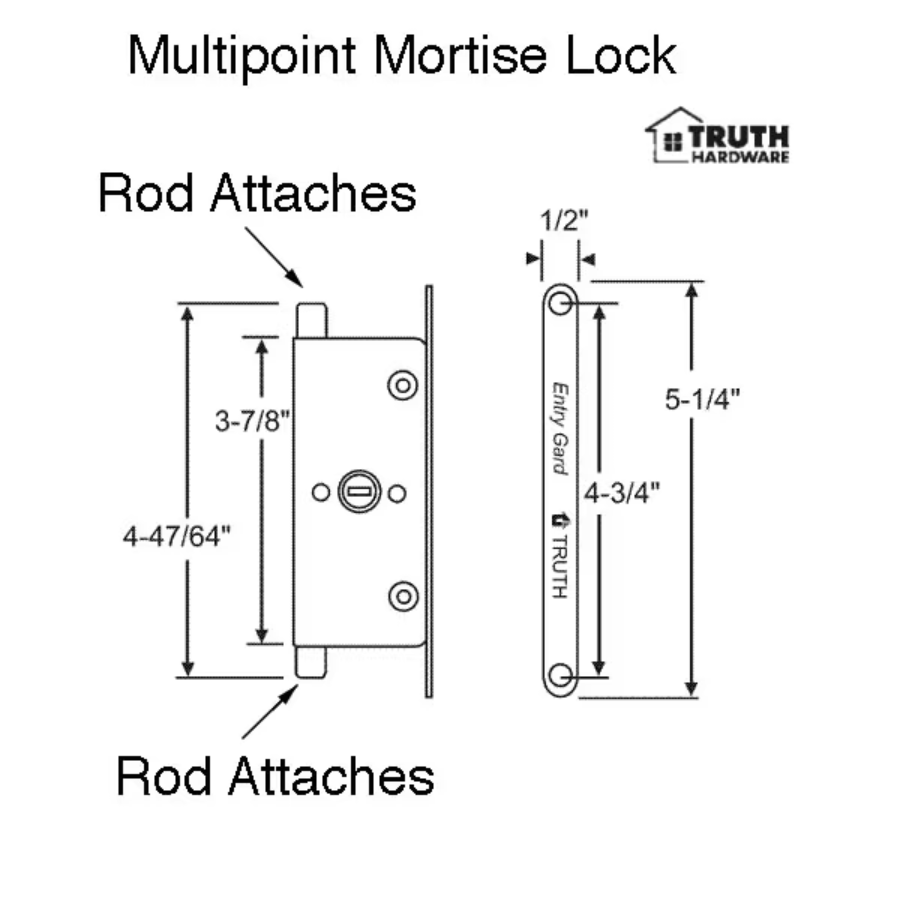 Truth Multi Point Vertical Rod Sliding Door Lock