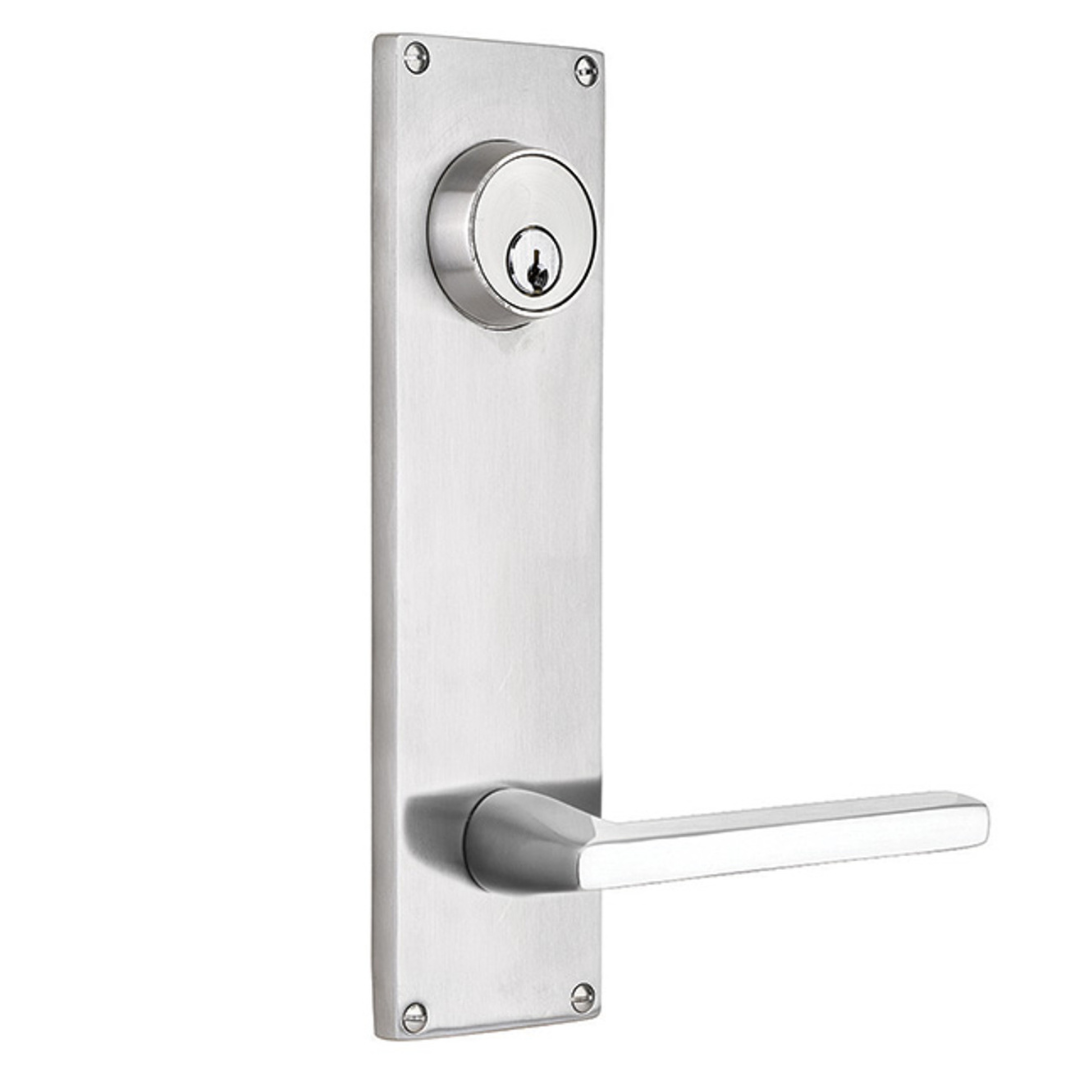 Emtek S810 Stainless Steel 5-1/2" CTC Keyed Sideplate Tubular Lockset, Dummy (Pair)