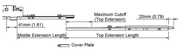 HOPPE In-active Top Extension with Shootbolt 22.24" - 8778763