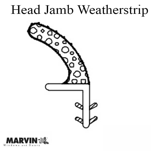Marvin Head Jamb Parting Stop, V1194 Stile Weather Strip, sold by the foot