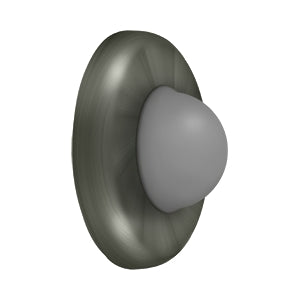 Wall Mount Convex Flush Bumper, 2-1/2" Diam.
