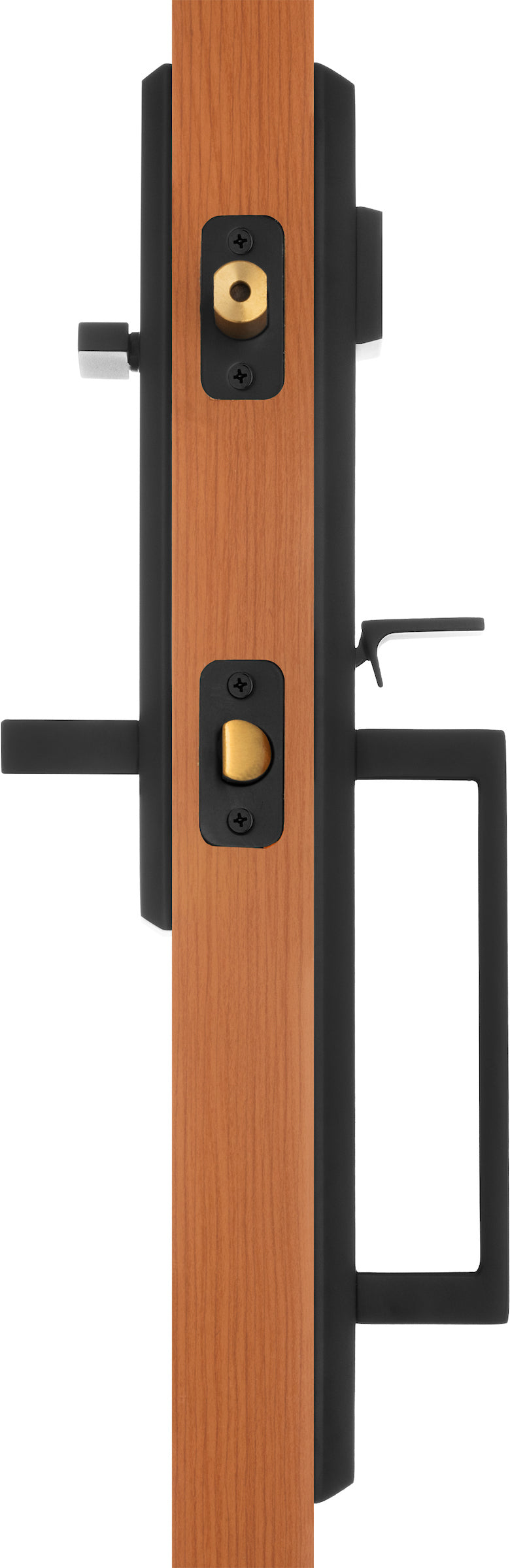 Solid Brass Entry Door Handle Set – Delta Lever – Antique Black