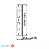 Latch & Deadbolt Strike, Curved Lip - PC0010N 1.70 x 8.82 - Polished Brass