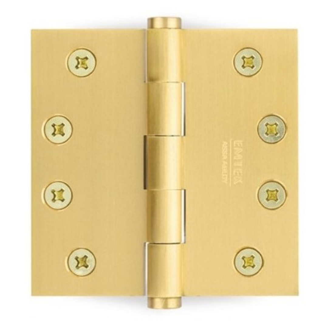 Emtek 96416 5 Inch Solid Brass Ball Bearing Door Hinges with Square Corners (pair)