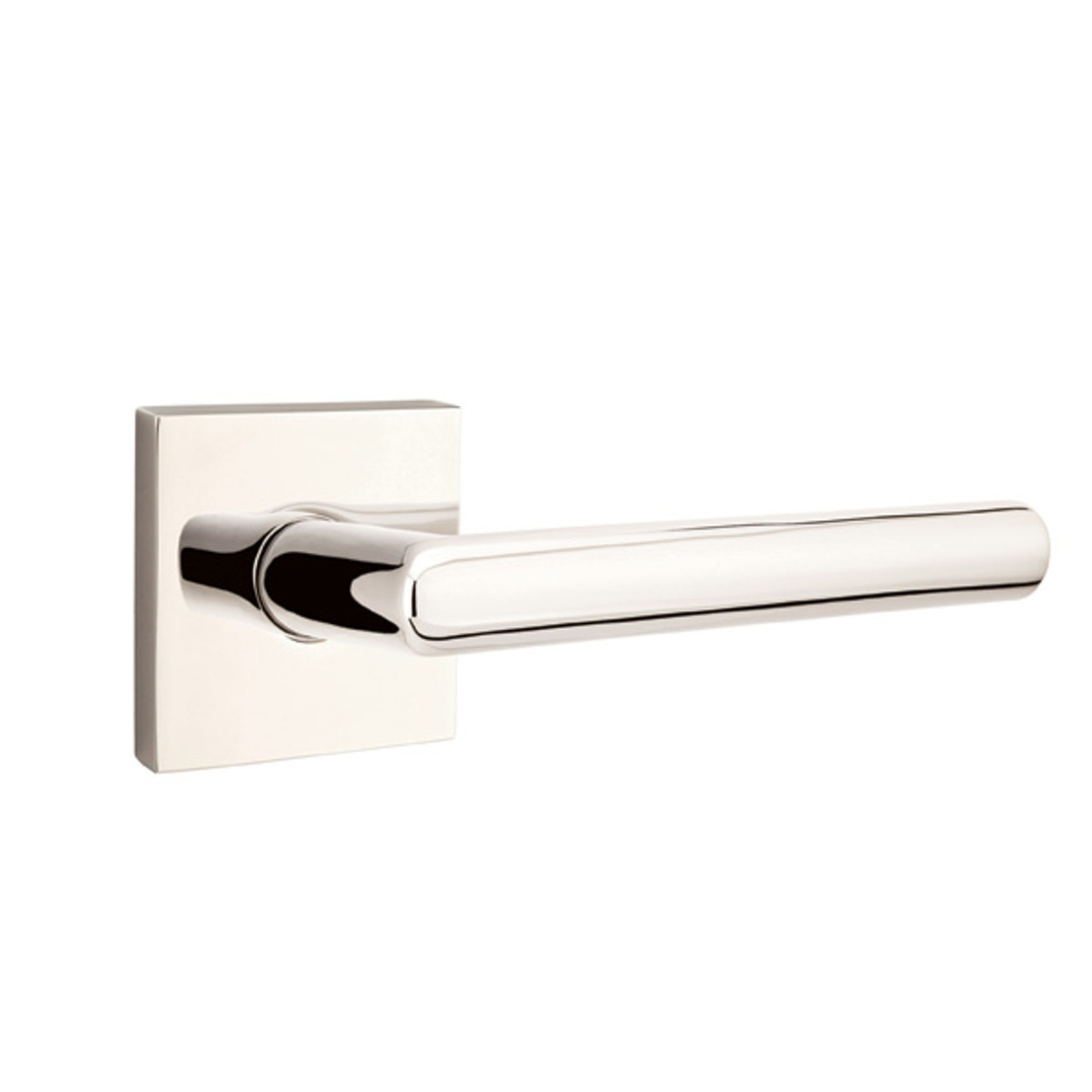 Emtek S300 STAINLESS STEEL - LEVERSETS & KNOBSETS With Square Rosette Dummy, Pair