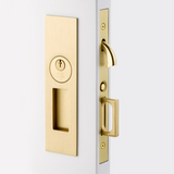 Emtek 2153 Narrow Modern Rectangular Pocket Door Mortise Lock (2" x 7-1/4") - Keyed