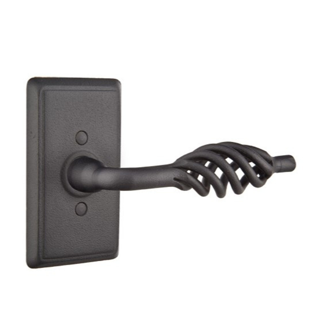 Emtek 7103 WROUGHT STEEL - LEVERSETS With #3 Rosette Passage Set