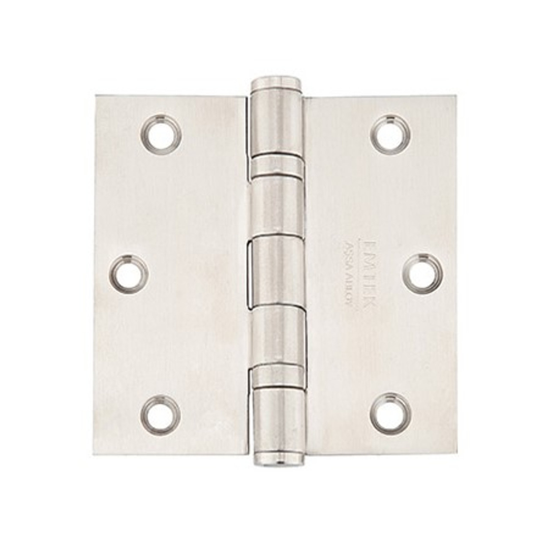Emtek 9841332D Heavy Duty Ball Bearing Hinges (Pair), 3-1/2" x 3-1/2" with Square Corners, Stainless Steel