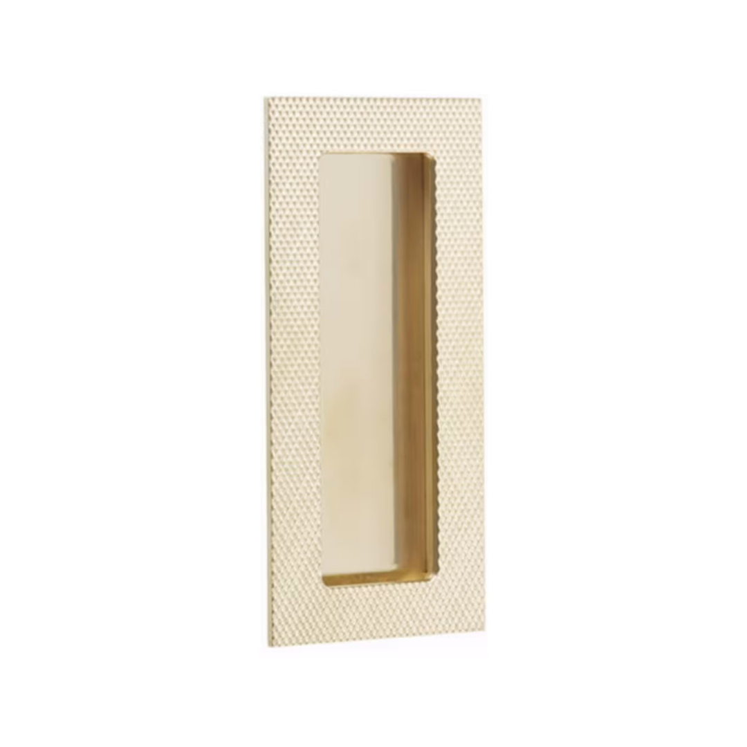 Emtek 222307 Modern Rectangular Brass Flush Pulls (2" x 7") - Knurled