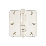 Emtek 94023 Heavy Duty Ball Bearing Hinges (Pair), 3-1/2" x 3-1/2" with 1/4" Radius Corners, Plated Steel