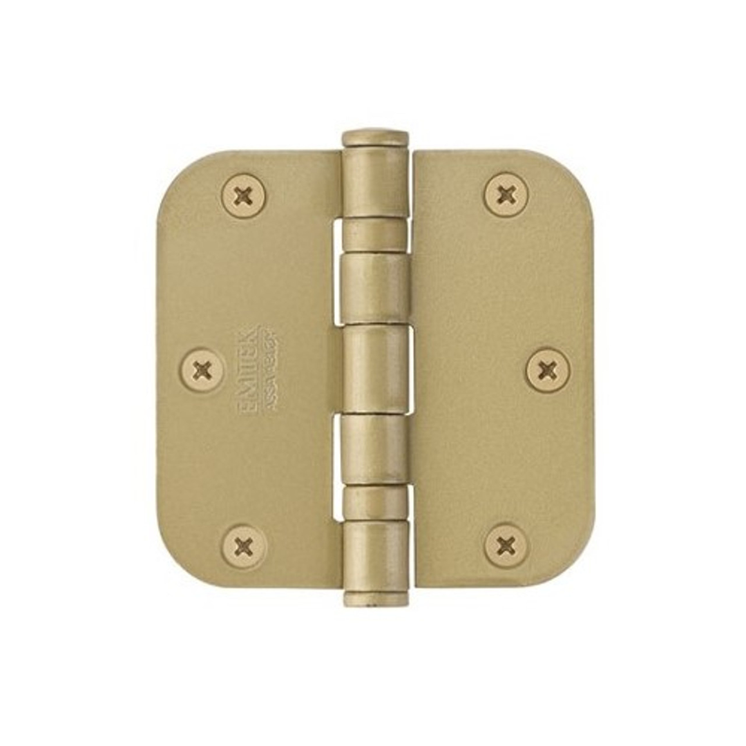 Emtek 94033 Heavy Duty Ball Bearing Hinges (Pair), 3-1/2" x 3-1/2" with 5/8" Radius Corners, Plated Steel