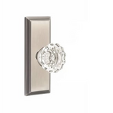 Emtek 8035 GLASS - Knobsets With 7” Wilshire SidePlate Dummy, Pair
