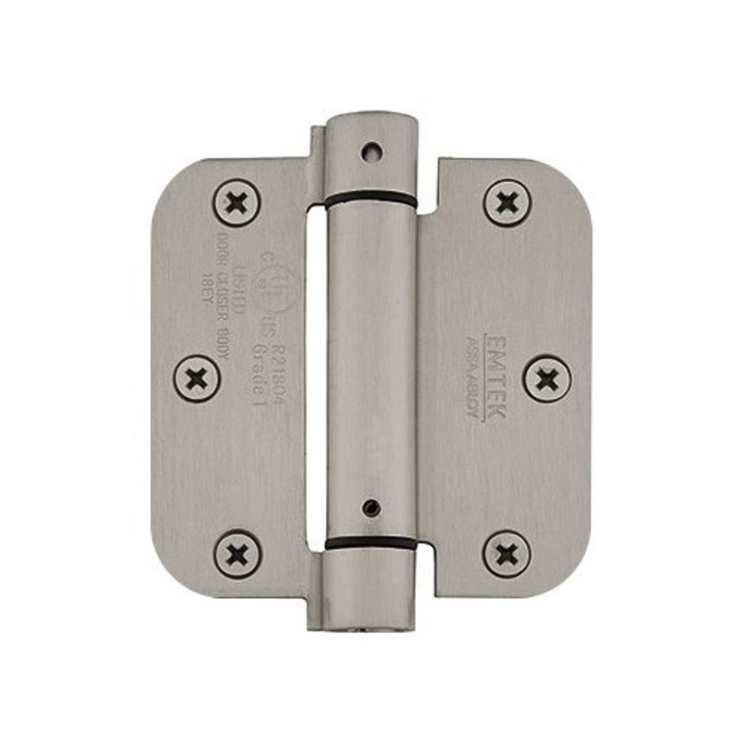 Emtek 95033 Spring Hinges (Pair), 3-1/2" x 3-1/2" with 5/8" Radius Corners, UL Listed, Plated Steel