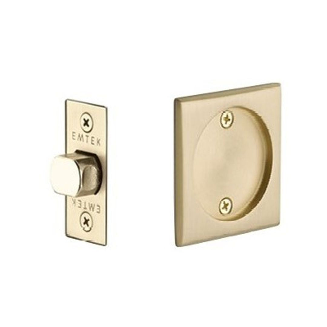 Emtek 2134 Square Pocket Door Tubular Lock (2-1/2" x 2-1/2") - Passage