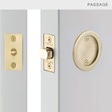 Emtek 2144 Round Pocket Door Tubular Lock (2-1/2" Diameter) - Passage