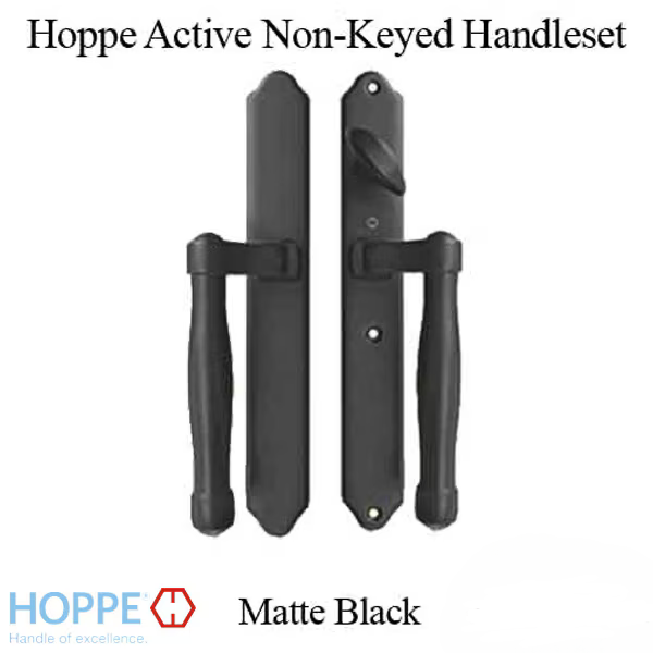 HOPPE HLS 9000 Sliding Door Handle Set Active Non-Keyed Outside Matte Black