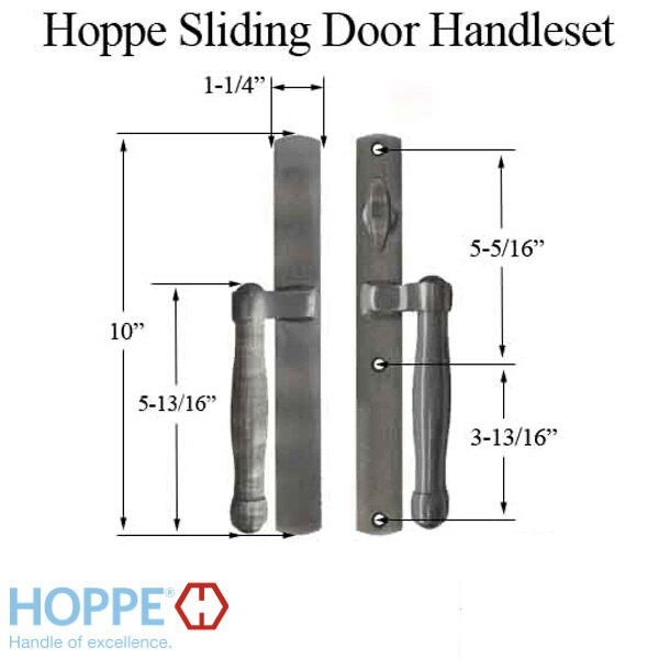 HOPPE HLS 9000 SLIDING DOOR HANDLE-SET, M574/2165N ACTIVE NON-KEYED, Oil Rubbed Brass