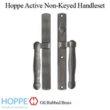 HOPPE HLS 9000 SLIDING DOOR HANDLE-SET, M574/2165N ACTIVE NON-KEYED, Oil Rubbed Brass