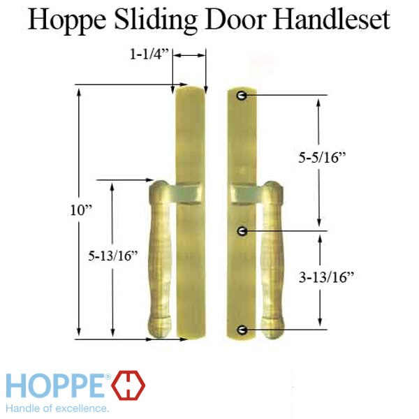 HOPPE HLS 9000 Sliding Door Handle Set Fixed Dummy, Resista Brass