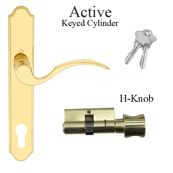 Weather Shield Hoppe Munchen Lever Active Handle Set Bright Brass , 2116331-WS