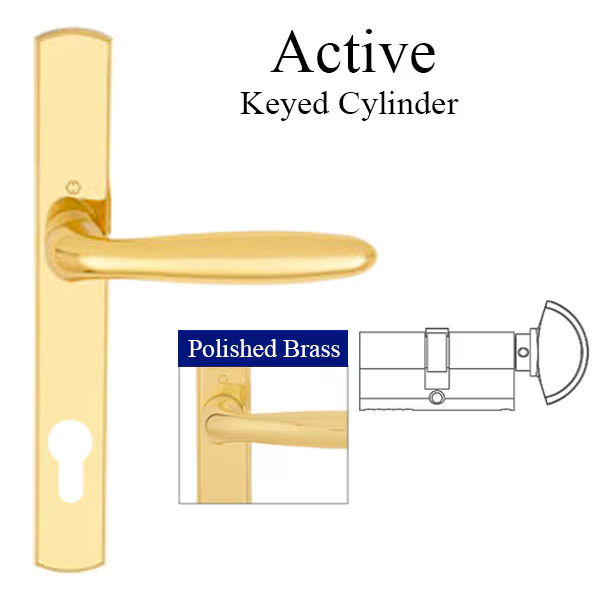 HOPPE MULTIPOINT LOCK HANDLESET, VERONA, M151/216N, SOLID BRASS - RESISTA BRASS, ACTIVE , 2131021