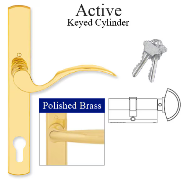 HOPPE Multipoint Lock Handle Set with Munchen Lever Active Resista Brass -2131135