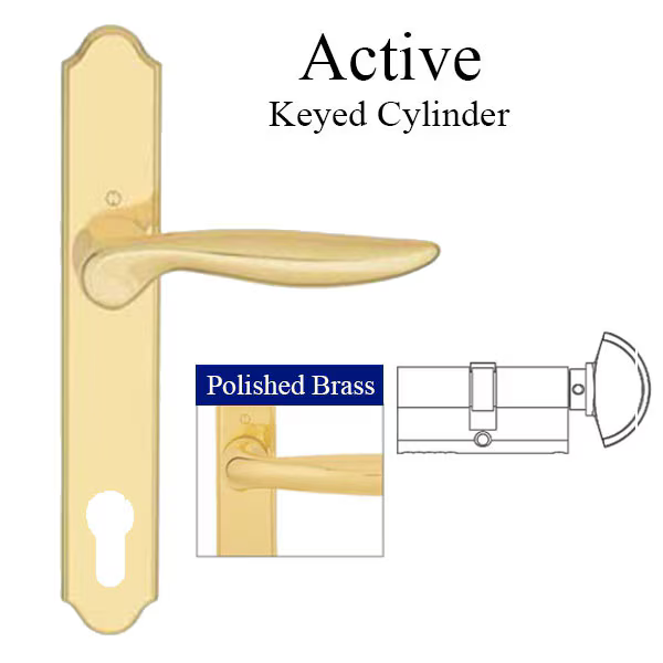 HOPPE TORONTO HANDLESET M1020/374N, ACTIVE|KEYED - POLISHED BRASS , 2133641