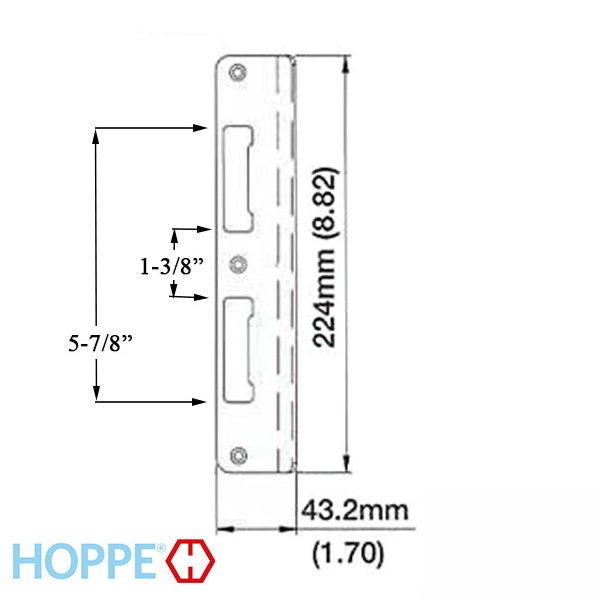 Latch & Deadbolt Strike, Curved Lip - PC0010N 1.70 x 8.82 - Rustic Umber