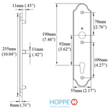 HOPPE WIDE TRADITIONAL INTERIOR BACKPLATE M3965N FOR ACTIVE/INACTIVE HANDLESETS - RESISTA BRASS