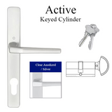 HOPPE MULTIPOINT LOCK HANDLESET, A117/ 2246N, FRANKFURT, ALUMINUM, ACTIVE - CLEAR ANODIZED , 2439164